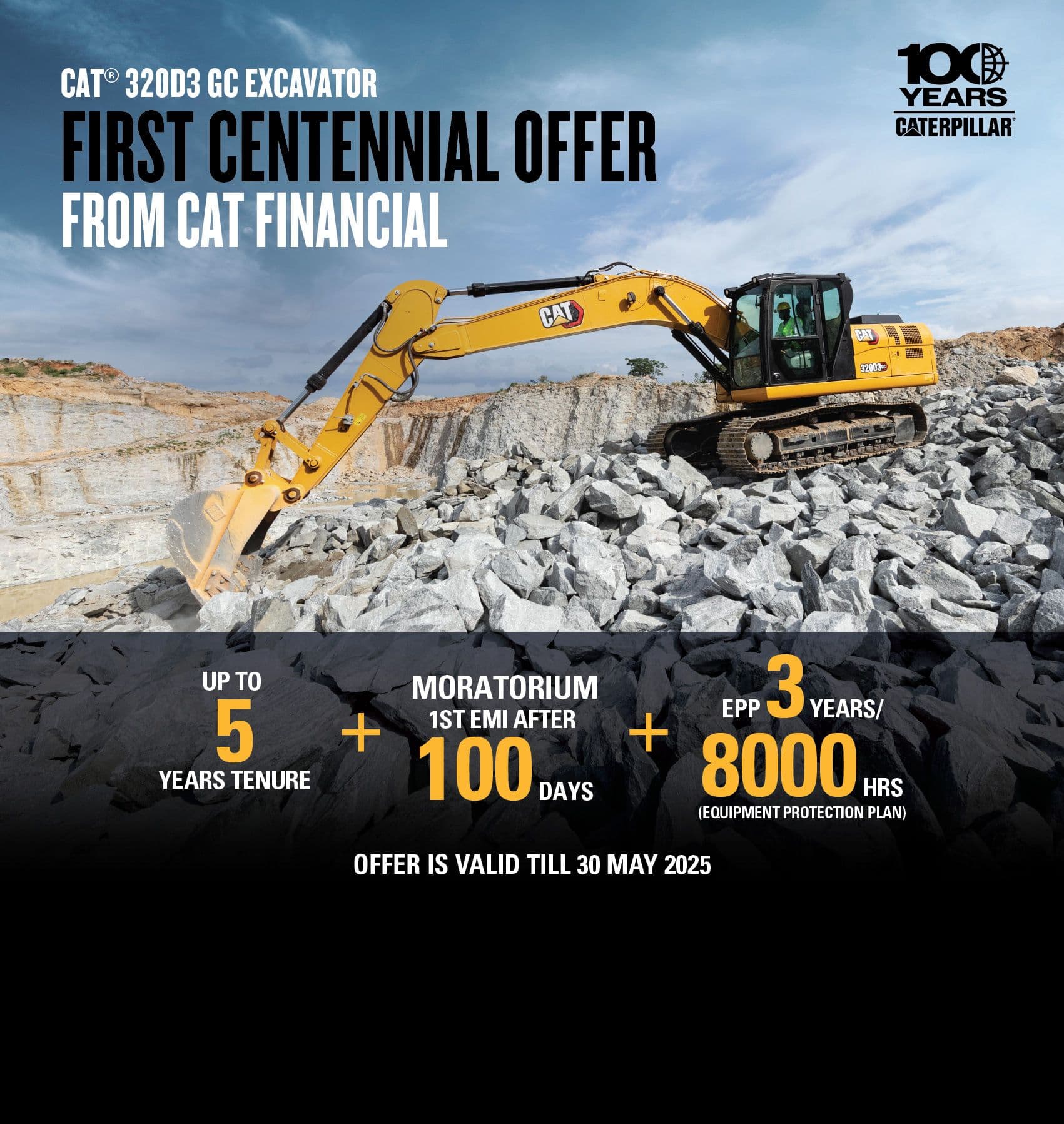 Celebrate 100 Years of Power – With the First Centennial Offer on CAT 320D3 GC
