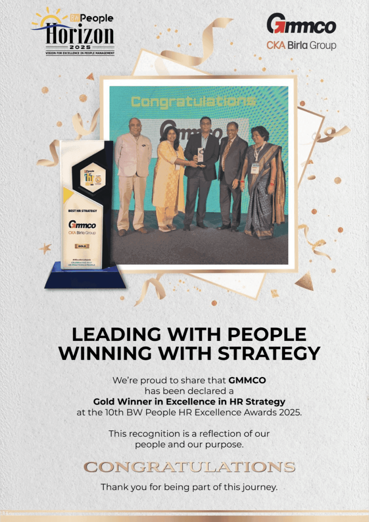 Gold Winner in Excellence in HR Strategy
